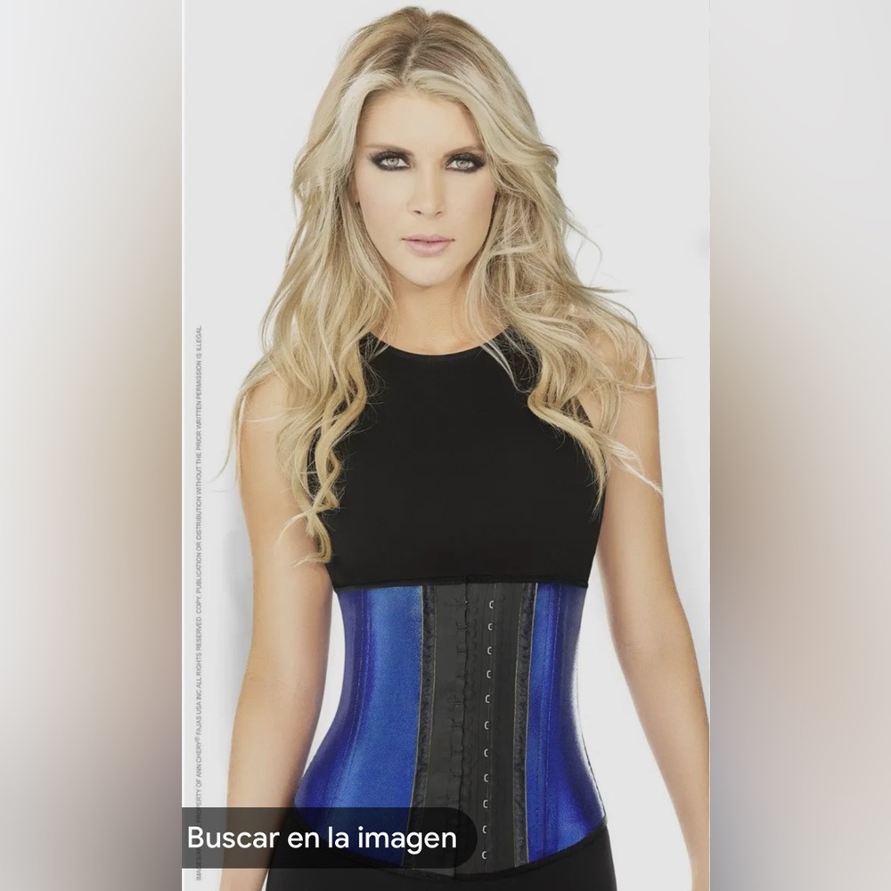 Látex waist trainer blue cinturilla deportiva
